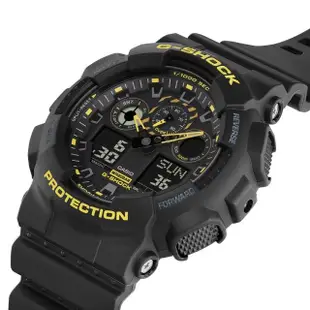 【CASIO 卡西歐】G-SHOCK 酷炫 搶眼黑黃色 雙顯腕錶51.2mm(GA-100CY-1A)