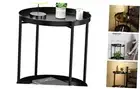 2 Tier End Table - Metal Side Table Waterproof Small Sofa Coffee Side Tables