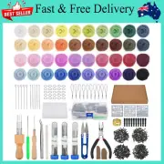 Nee dle Felting Starter Kit,Wool Roving 40 Colors Set,Nee dles Felt Tool Include