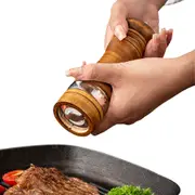 Adjustable Manual Salt And Pepper Grinder Set Salt And Pepper Mill Set Salt And Pepper Shaker-Brown