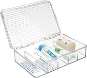 iDesign Stackable Battery Organizer - Storage for AA, AAA, C, and 9-Volt Batteries - Clear