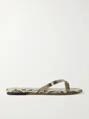 [Aeyde] Aeyde - Renee Snake-effect Leather Sandals - Snake print - IT38 IT 38 Animal print