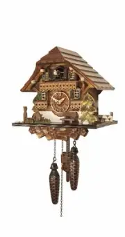 Quartz Cuckoo Clock Black forest house EN 432 Q NEW