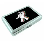 80's Theme D7 Silver Metal Cigarette Case RFID Protection Wallet Spaceman