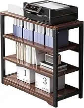 AV Media Stand,Metal Media Cart, 4 Tier CD Player Stand,Open Storage Audio Rack for Living Room, Office, Conference Rooms,Theater, Recording Studio(Wild Oak Color,60 X 30 X 100cm)