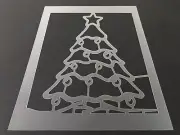 Christmas Tree #4 Stencil 10mm or 7mm Thick, X-mas, Santa, Snow Flake, Holiday