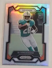 2023 De'Von Achane Prizm Football Rookie Silver Prizm #365 Dolphins