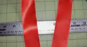 OFFRAY RED SATIN RIBBON SINGLE FACE 5 YARDS X 1 1/2 INCHES WIDE