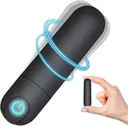 Mini Bullet USB Rechargeable for Travel Portable Waterproof Vibe Toy Mini Massager for Women with 10 Vibration Settings (Black)