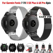 Quick Release Milanese Loop Strap Watch Band For Garmin Fenix 7 7X 5 5X 6 6X 3HR