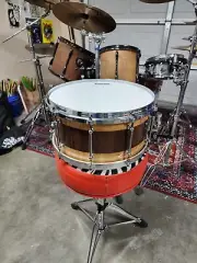 Hand Made, Silky Cherry/w Wenge, Stave Snare Drum 14 X 7.5