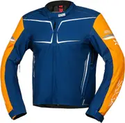 IXS TS-Pro ST+ waterproof Motorcycle Textile Jacket, blue-orange, Size L for Men Blue Orange