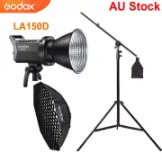 Godox LA150D LED Video Light 5600K+ 95cm Grid Softbox + Boom Arm Light Stand