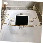 Bathtub Tray Caddy for Luxury Bath Expandable Extra Wide Bath Tub Tray Copper