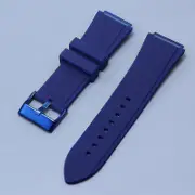 Silicone Rubber Watchband Fit For Guess W0247G3 W0040G3 W0040G7 Watches Strap Navy-Blue Buttons