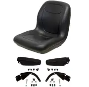 AM107759 Black High Back Seat With Flip Up Arm Rests Fits John Deere