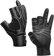 BESPORTBLE Outdoor Fishing Gloves Slip Half Finger Design Durable Wear Resistant Cycling Gloves for Fishing Black for Outdoor Sports Activities