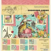 GRAPHIC 45 "EPHEMERA QUEEN" 8X8 PAPER PAD RETIRED SCRAPJACK'S PLACE