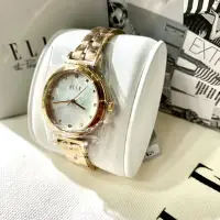 在飛比找蝦皮購物優惠-【ELLE】法國時尚品牌女錶 金錶貝殼面ODEON系列 甜心