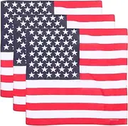[VALICLUD] 3PCS American Flag Bandanas USA Flag Bandana Headband Patriotic Accessories for Men Women