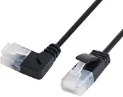 CY Cat6 Ethernet Cable,90 Degree Left Angled RJ45 UTP Network Extension Cable Patch Cord Cat6a LAN Cable for Laptop Router TV Box 2.0M