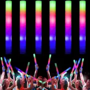 Giant 48CM Foam Glow Sticks Bulk, 6 PCS LED Light Sticks Glow in the Dark Par...