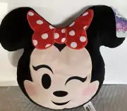 Disney Emoji Minnie Mouse Winking 13" Plush Pillow Surface Stuffed figure head