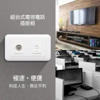 在飛比找momo購物網優惠-【朝日電工】組合式單電話+單電視插座組(電話電視插座組)