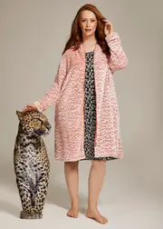 [Taking Shape] Taking Shape Embossed Animal Dressing Gown Size 22-24 in Peach Sorbet - Plus Size Women's Clothing Peach Sorbet