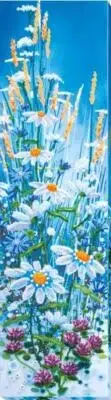 Bead embroidery kit Chamomile etude-1 needlework kit Art canvas beadwork pattern