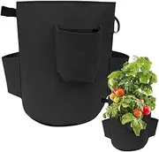 Strawberry Grow Bag, Upside Down Planter, 12.6in Plant Container, 5 Gallon Breathable Felt, Garden Growing Solution for Strawberries, Flowers Pot, Lightweight Design