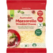 Woolworths Mozzarella Shredded Cheese 250g