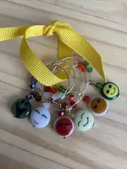 SMILE SMILEY FACES FUN COLORFUL FRIEND Wine Glass Charm Rings Set Of 6