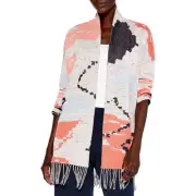 Nic + Zoe Womens Orange Fringe Open Front Cardigan Sweater Top XXL BHFO 4588