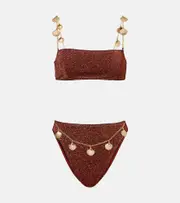 [Oseree] Oséree Lumière Shells embellished bikini AU 12 brown