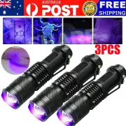3x UV Ultra Violet LED Flashlight Blacklight Light 395 nM Inspection Lamp Torch