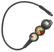 NEW Scubapro 3-Gauge Inline Gauge Console with FS2 Compass - Analog Imperial