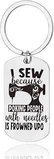 [yaozeio] Sewing Gifts for Sewing Lovers Funny Sewing Keychain Gifts for Seamstress Designer Quilter Christmas Birthday Gifts for Crafters Best Friend Sew Keyring Gifts for Sewing Fan Lover