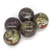 5PC (20MM) Natural Dragon Blood Stone Crystal Reiki Healing Sphere Energy Ball