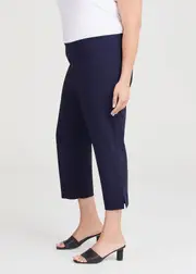 [Taking Shape] Taking Shape Expose Split Hem Crop Pant Size 16 in Dark Indigo, Viscose - Plus Size Women's Bottoms Dark Indigo