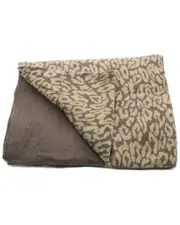 Portolano Bed Throw In Leopard Print Design With Solid Color Border All Around