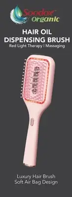 Soodox Organic Hair Oil Dispensing Brush with Red Light Technology | Soft Air...