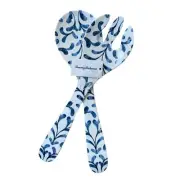TOMMY BAHAMA Melamine Utensil Set Blue & White Salad Serving Spoon Fork NEW