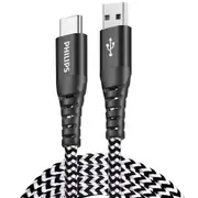 Philips 125cm USB-A/USB-C 480Mbps Fast Charge Cable For iPhone/Samsung Black