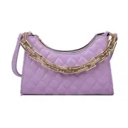 Fashion Lattice Pattern Women Shoulder Bag Casual Portable Female Chain Totes Pu Leather Travel Underarm Shopping Pouch