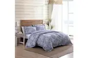 Tommy Bahama King Single Size Cotton Bahamian Quilt Cover Set w Pillowcase Blue