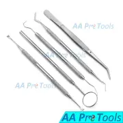 Dental Tooth Scraper Scaler Pick Tools Kit Calculus Plaque Tartar Remover 5-Pcs
