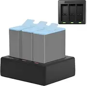 VIDIFY Battery Charger for GoPro Hero 13 Black, Fast Charging Case Accessory for GoPro Hero 13, Triple Slot Battery Charger, Compatible with the Original Battery of Go Pro Hero 13