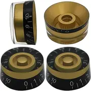 AITAIYA 4pcs Black/Gold LP Electric Guitar Knobs and Guitar Bass Speed Volume Tone Control Knob Metric LP Style Electric Guitar Parts Replacement Set of 4Pcs