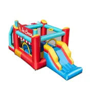 Babyjoy 5-in-1 Ice Cream Jumping Castle Inflatable Bounce House w/Slide Kids Blow Up Playhouse No Blower